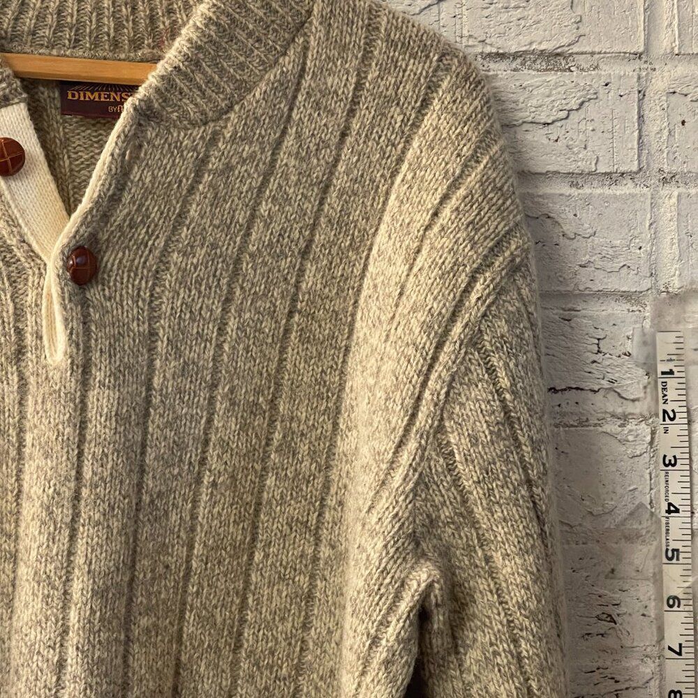 Vintage Dimension Mens Milford Half Button Wool Blend Sweater XL - Picture 2 of 9